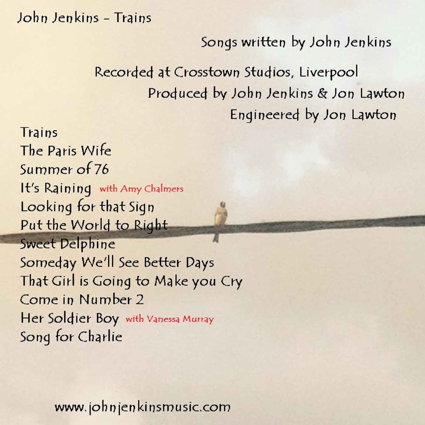 John Jenkins, Trains, Album Review, Independent Music Blog, Music Reviews,